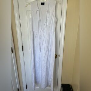 ASOS White Plunge Neck Sleeveless Sundress